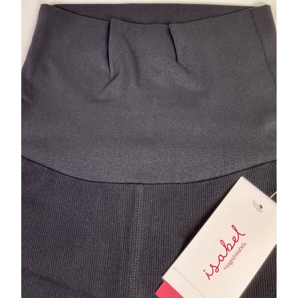 Isabel Maternity Stretchy  Black Ribbed Bike Shorts XS Pregnancy - Picture 4 of 8